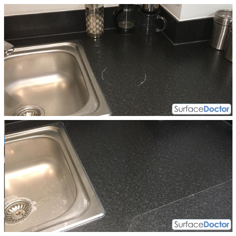 Hertford - Worktop edge and surface repair demonstration
