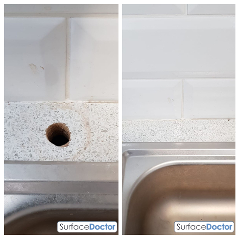 Surface Doctor fixing cracked worktop in Chelsea