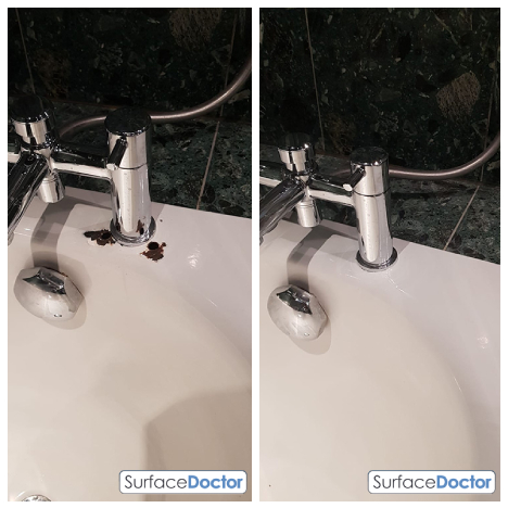 Cracked bath before repair Glasgow-City